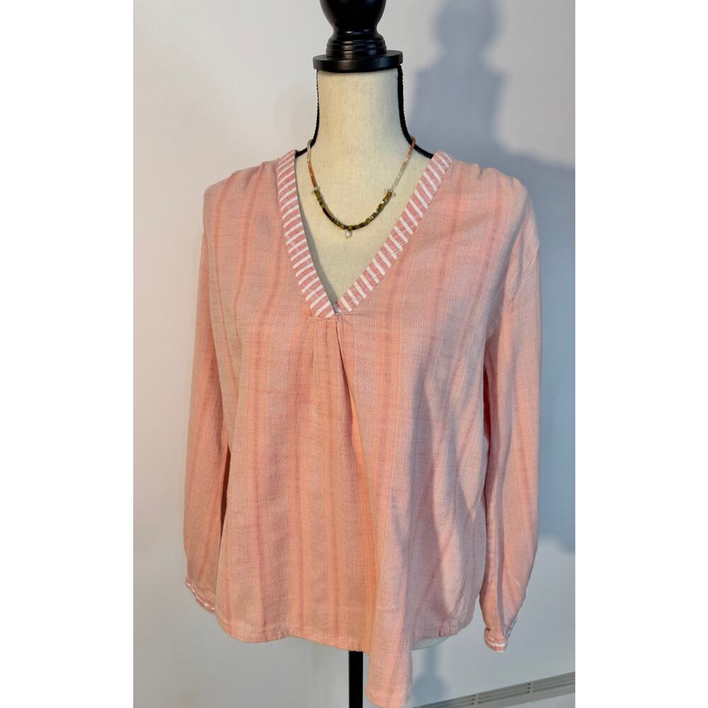 Ace & Jig Pink Striped V-Neck Blouse